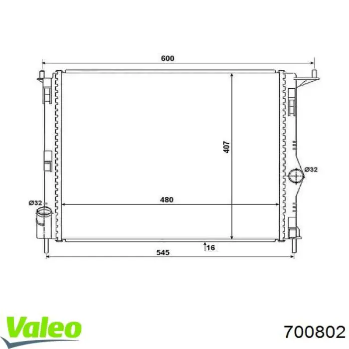 700802 VALEO Радіатор охолодження двигуна