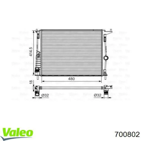 Радіатор основний VALEO 700802 ціна, від 53.46 USD