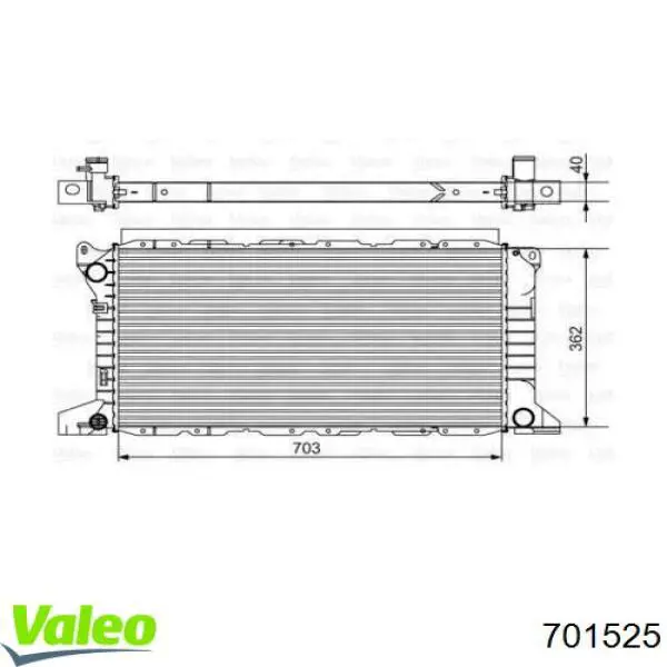 Радіатор охолодження двигуна 701525 VALEO