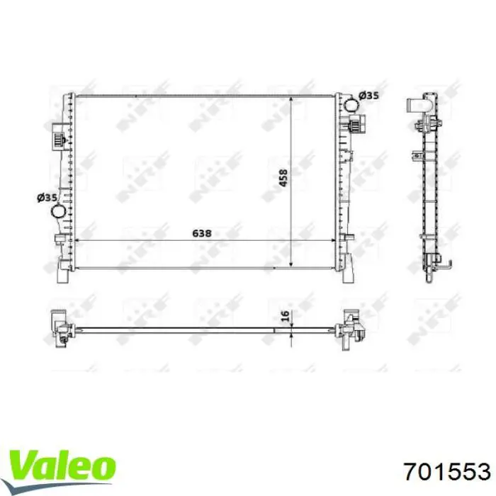 Радіатор основний VALEO 701553 ціна, від 76.19 USD