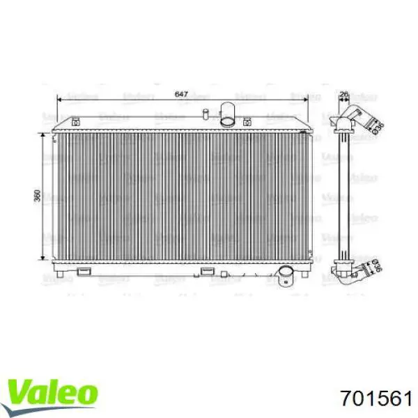 Радіатор основний VALEO 701561 ціна, від 109.82 USD