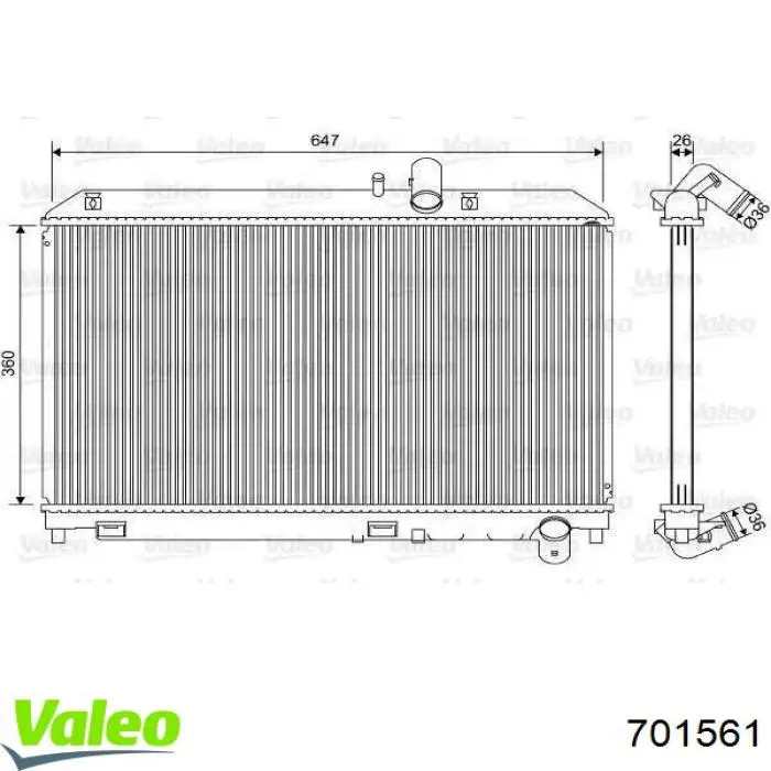 Купити 701561 VALEO Радіатор двигуна