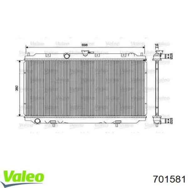 701581 VALEO радіатор охолодження двигуна