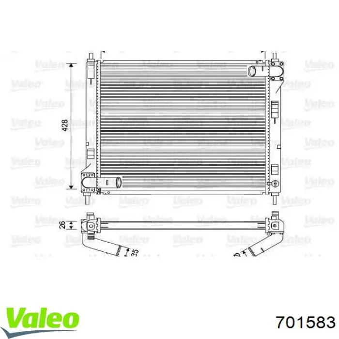 Купити 701583 VALEO Радіатор двигуна