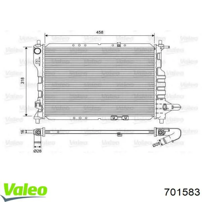 Радіатор основний VALEO 701583 ціна, від 94.54 USD