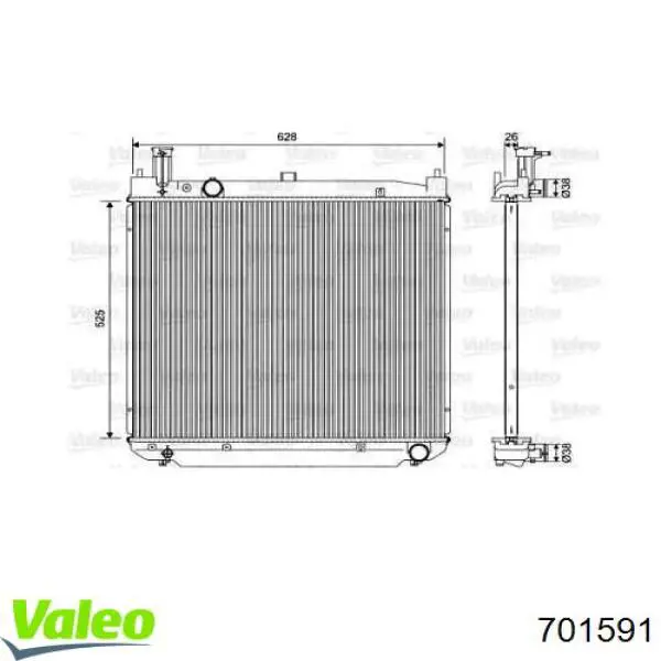 Радіатор охолодження двигуна 701591 VALEO