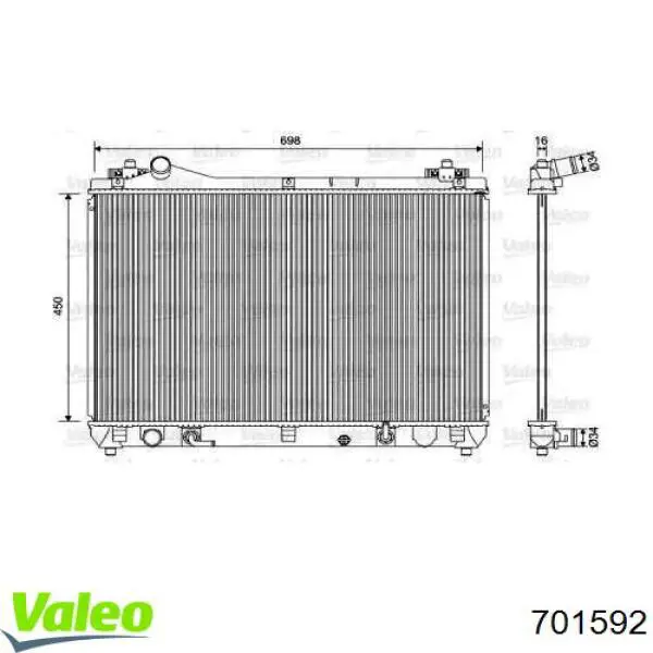701592 VALEO радіатор охолодження двигуна