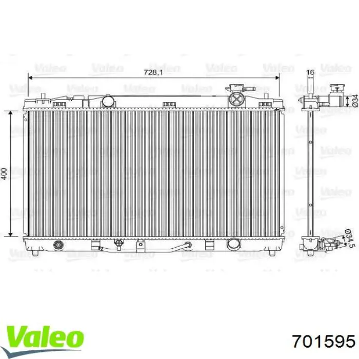 Купити 701595 VALEO Радіатор двигуна