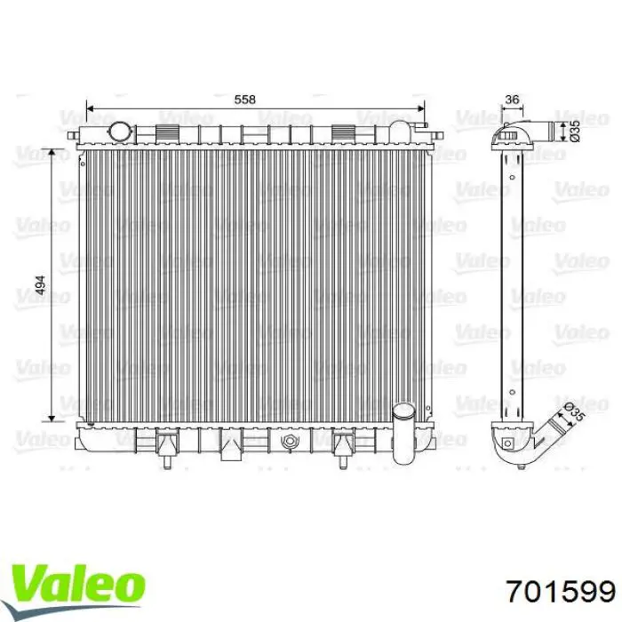 701599 VALEO Радіатор охолодження двигуна