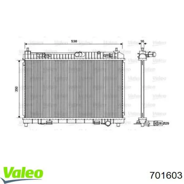 701603 VALEO радіатор охолодження двигуна