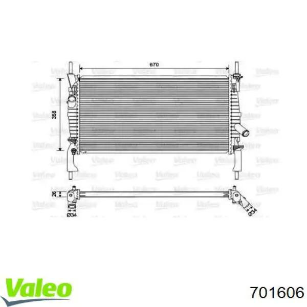 701606 VALEO радіатор охолодження двигуна
