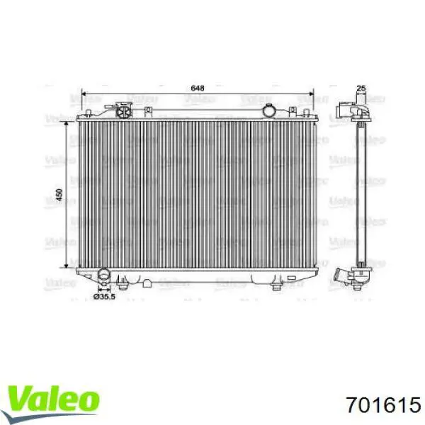 701615 VALEO Радіатор охолодження двигуна