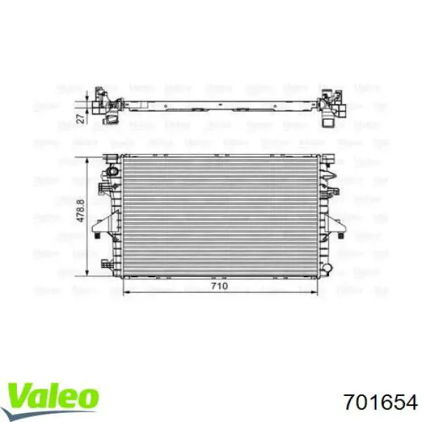 Радіатор охолодження двигуна 701654 VALEO