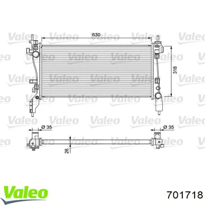 Радіатор основний VALEO 701718 ціна, від 69.76 USD