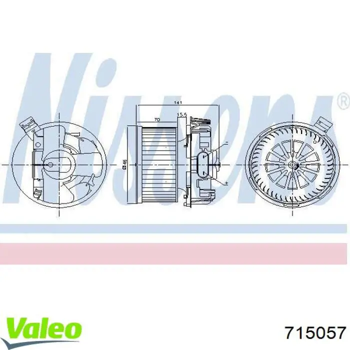Купити 715057 VALEO Електродвигуни (електродвигун обігрівача) або розетка причепа штепсельная
