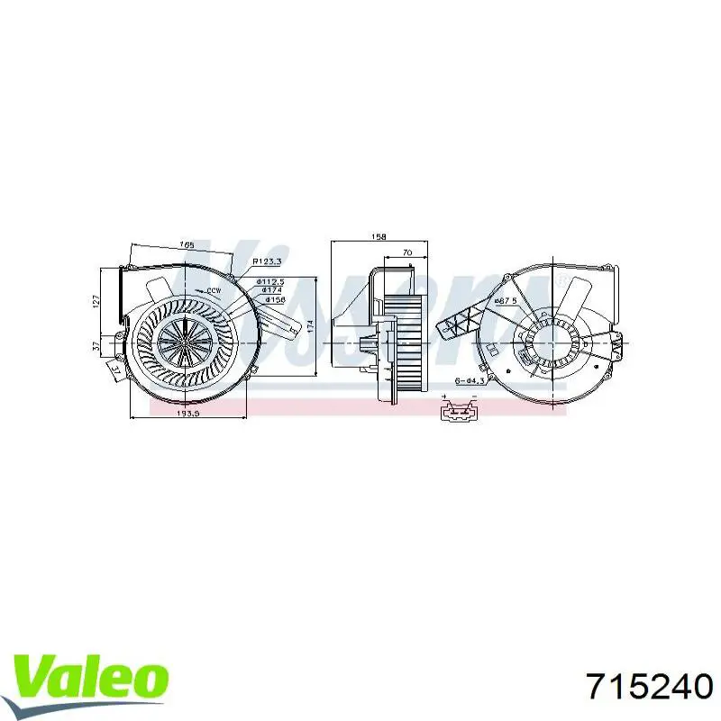 Вентилятора пічки 715240 VALEO
