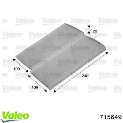 Фільтр повітряний обігрівача VALEO 715649 ціна, від 8.46 USD