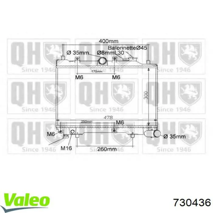 730436 VALEO Радіатор охолодження двигуна