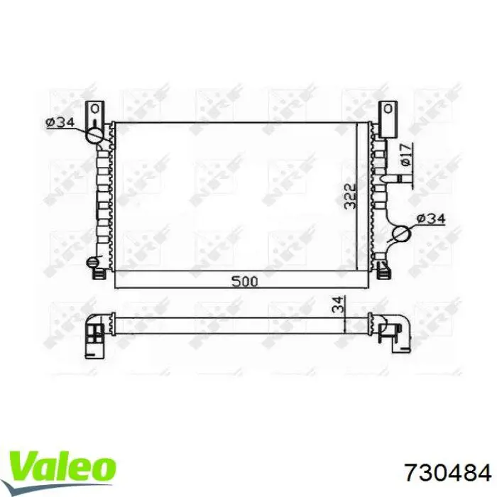 Радіатор охолодження двигуна 730484 VALEO