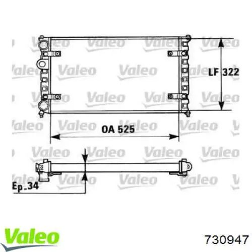 Радіатор основний VALEO 730947 ціна, від 44.35 USD