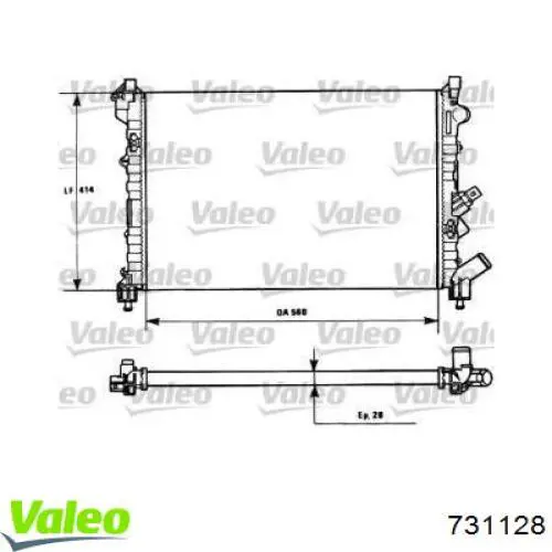 Купити 731128 VALEO Радіатор двигуна