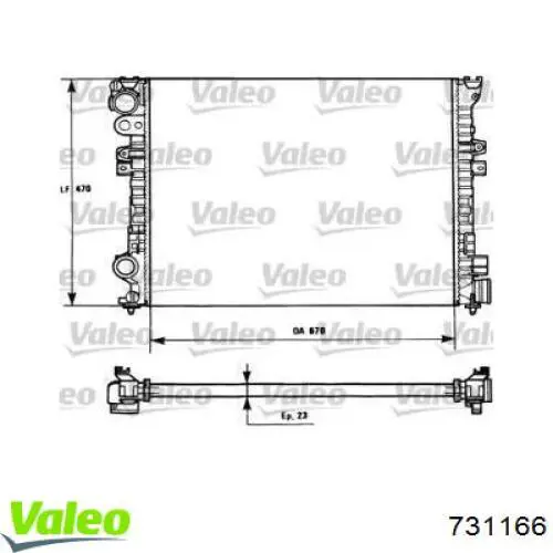 Радіатор основний VALEO 731166 ціна, від 72.53 USD