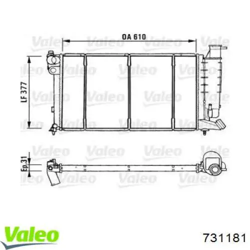 Купити 1301X2 Peugeot/Citroen Радіатор двигуна