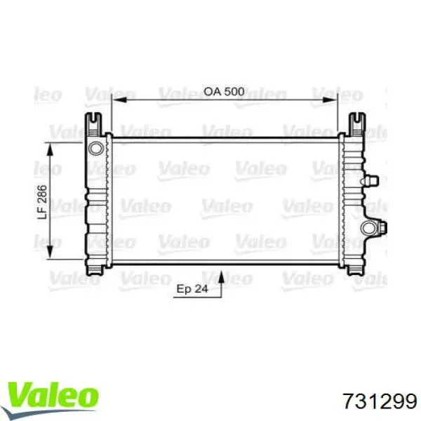 Радіатор охолодження двигуна 731299 VALEO