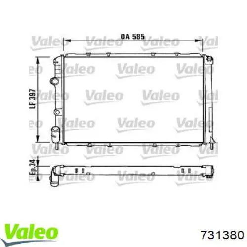 Радіатор 731380 VALEO