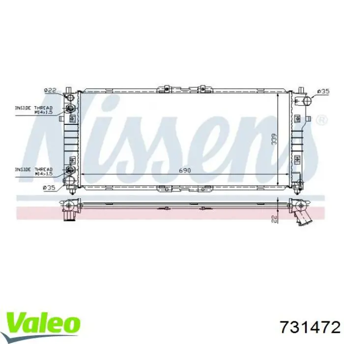 Купити 731472 VALEO Радіатор двигуна
