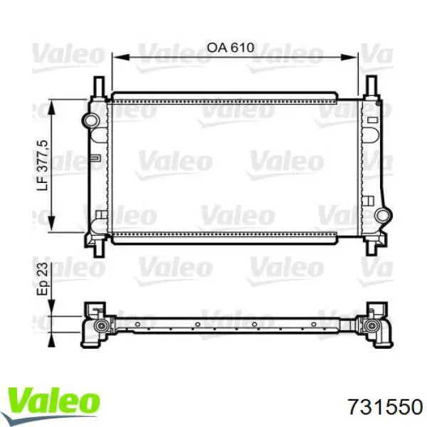 Радіатор охолодження двигуна 731550 VALEO