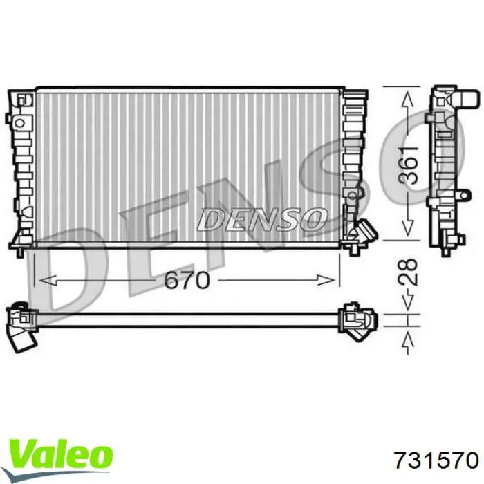 Купити 731570 VALEO Радіатор двигуна