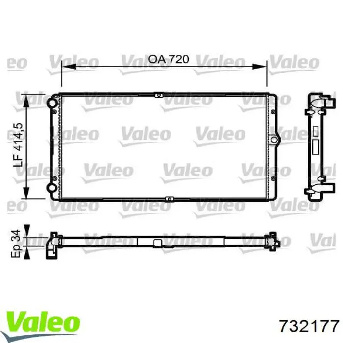 Радіатор основний VALEO 732177 ціна, від 81.10 USD