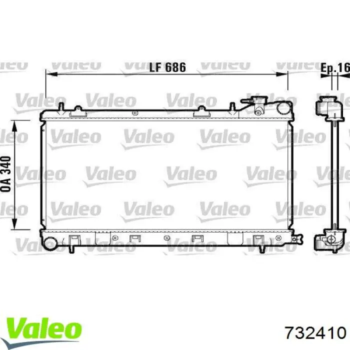 Радіатор основний VALEO 732410 ціна, від 83.03 USD