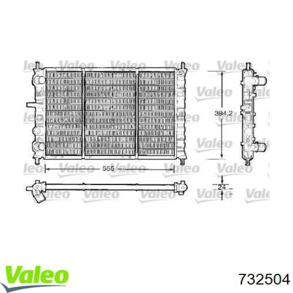 Купити 732504 VALEO Радіатор двигуна