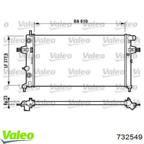 Купити 732549 VALEO Радіатор двигуна