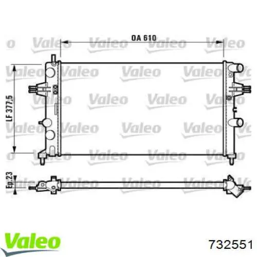 Радіатор 732551 VALEO