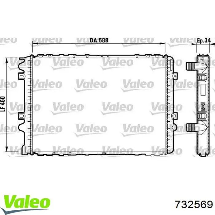 Купити 732569 VALEO Радіатор двигуна