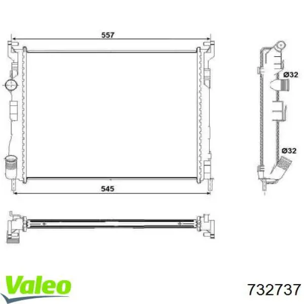 Купити 732737 VALEO Радіатор двигуна