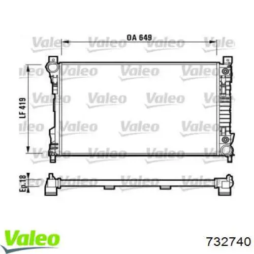 Купити 732740 VALEO Радіатор двигуна