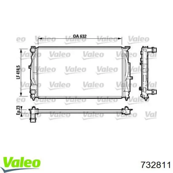 Радіатор охолодження двигуна 732811 VALEO