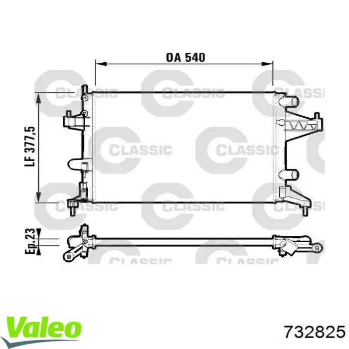 Радіатор основний VALEO 732825 ціна, від 45.04 USD