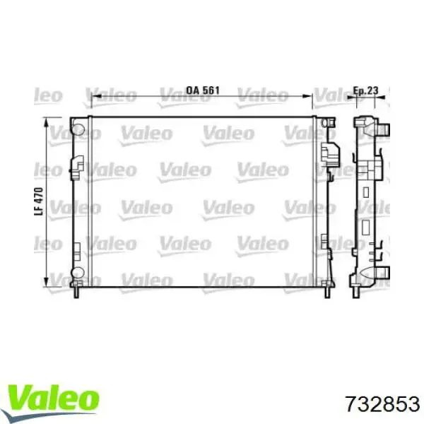 Радіатор основний VALEO 732853 ціна, від 91.12 USD