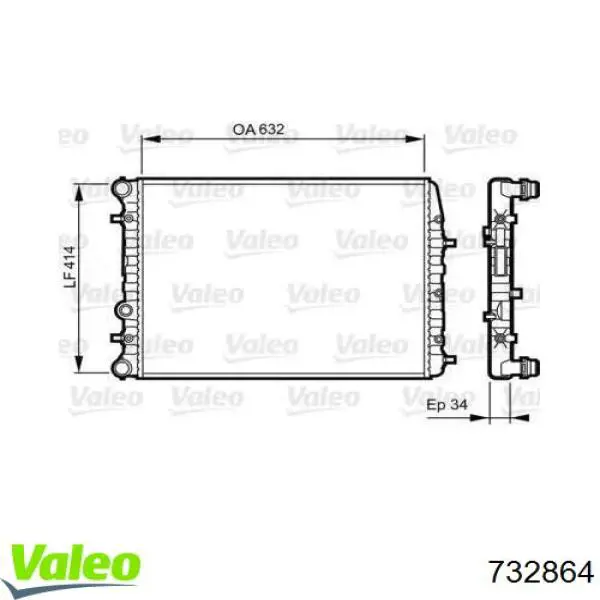 732864 VALEO Радіатор охолодження двигуна
