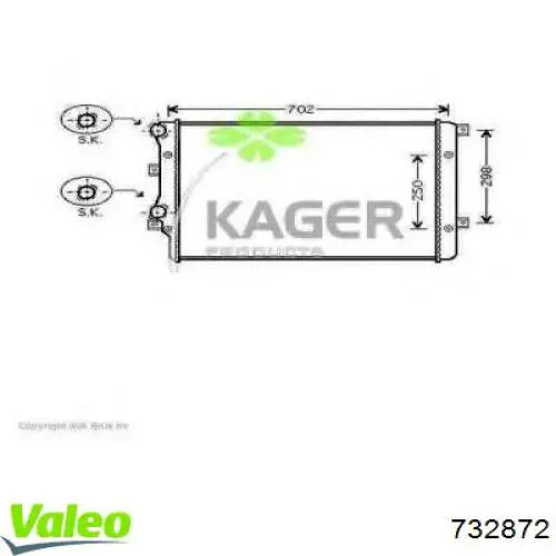 Радіатор 732872 VALEO