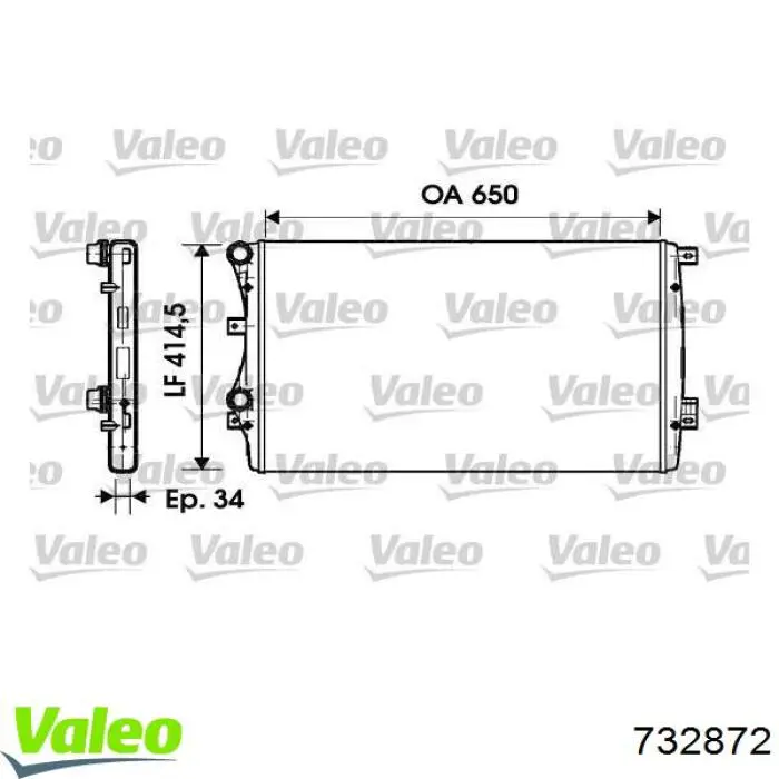 Радіатор основний VALEO 732872 ціна, від 52.71 USD