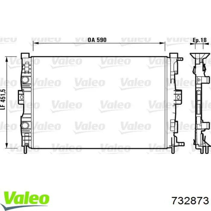 Радіатор основний VALEO 732873 ціна, від 73.37 USD