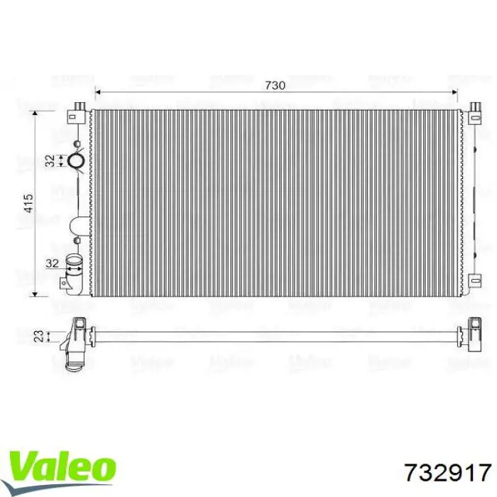Радіатор основний VALEO 732917 ціна, від 69.41 USD