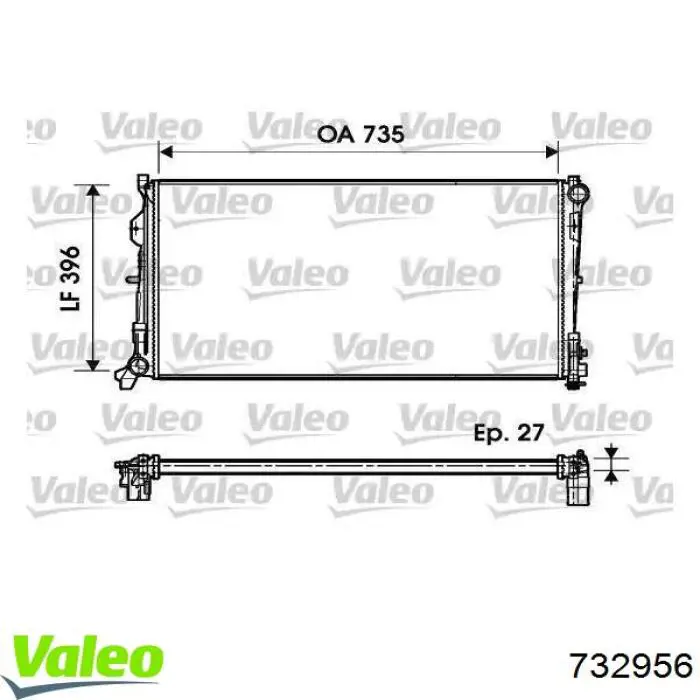 Купити 732956 VALEO Радіатор двигуна
