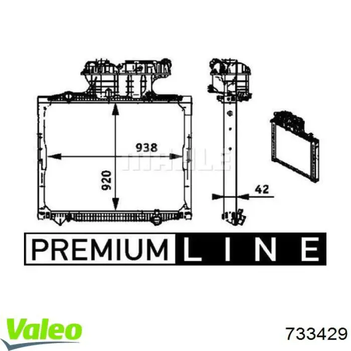 Радіатор охолодження двигуна 733429 VALEO